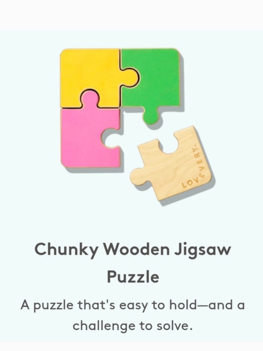 Lovevery Chunky Wooden Jigsaw Puzzle